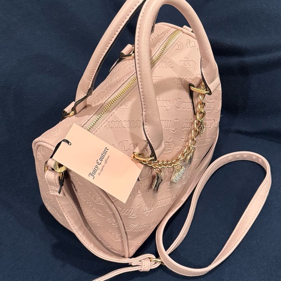 Juicy Couture Y2K Not Your Babe Pink Monogram Satchel NWT With JC #Charms - Picture 4 of 12